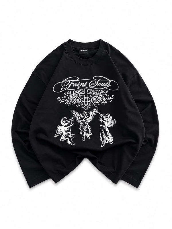 black oversized crewneck sweatshirt