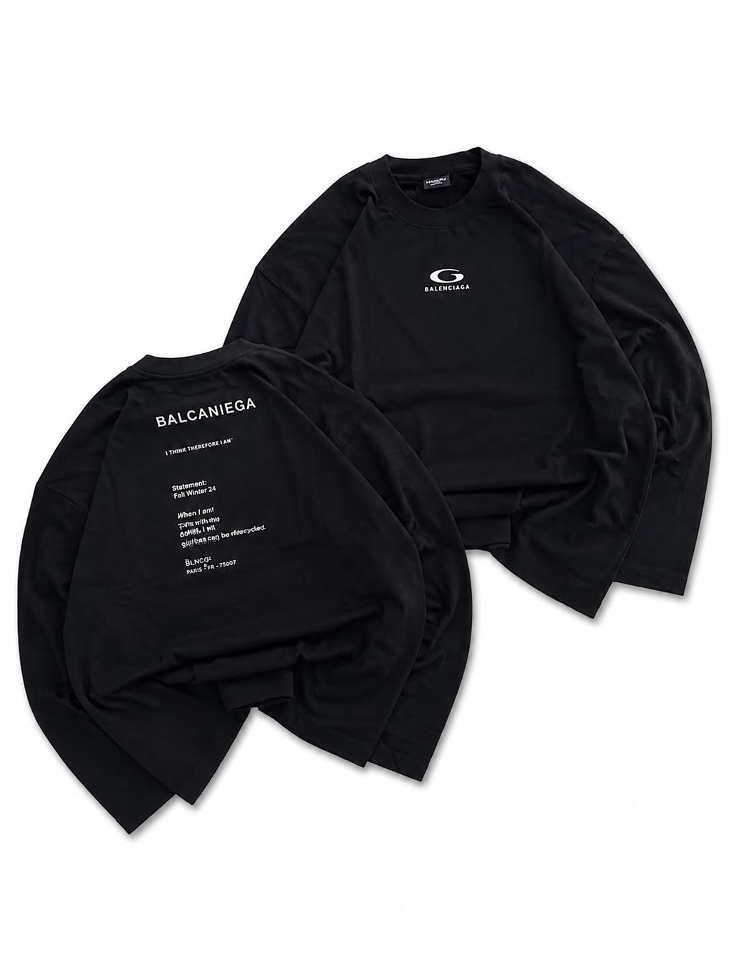 black oversized full sleeve T-shirt