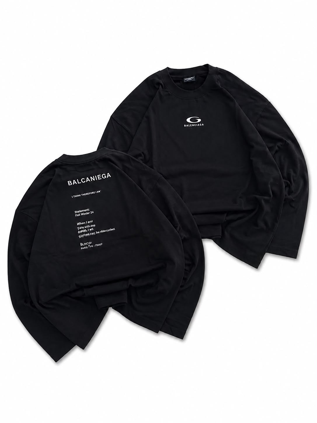 black oversized full sleeve T-shirt