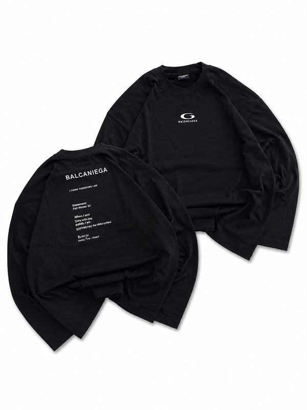 black oversized full sleeve T-shirt