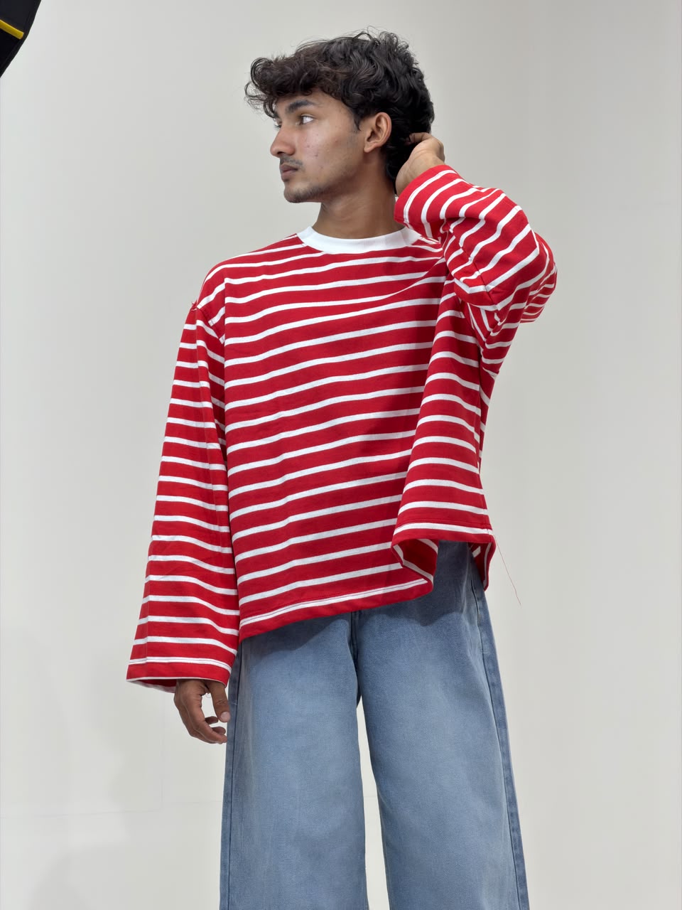 Cropp Striped Oversized Full Sleeve T-Shirt