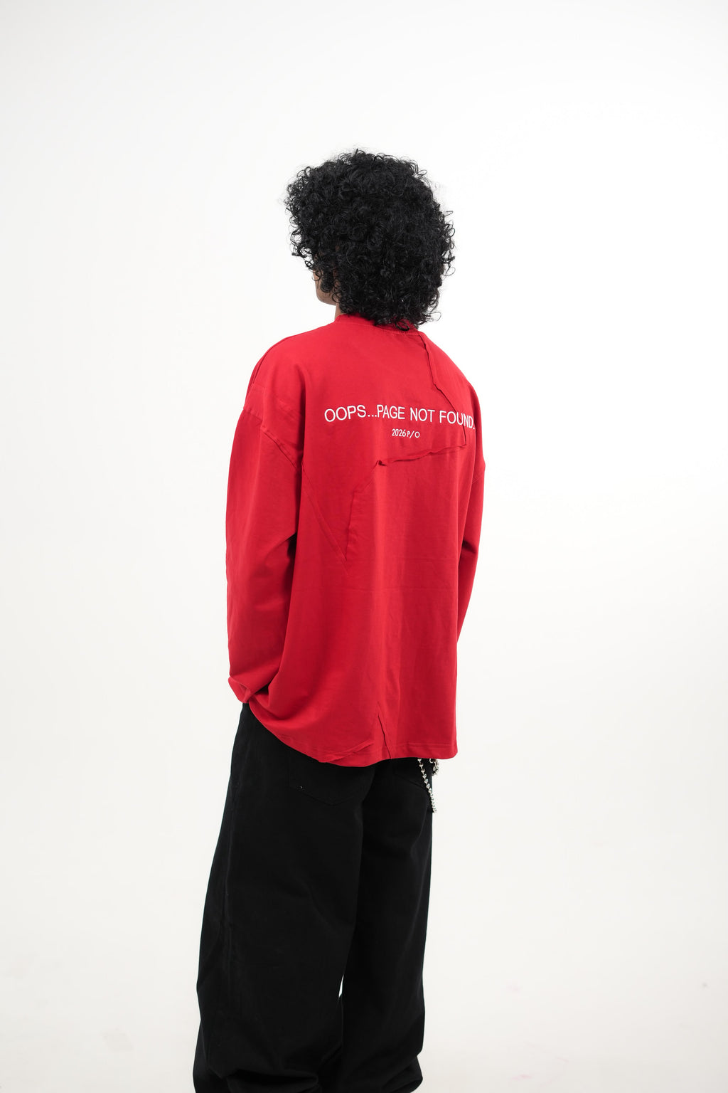 Men's Black Oversized Graphic Full Sleeve T-Shirt