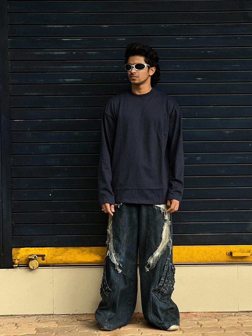 Brown Oversized Full-Sleeve T-Shirt | Minimal Streetwear
