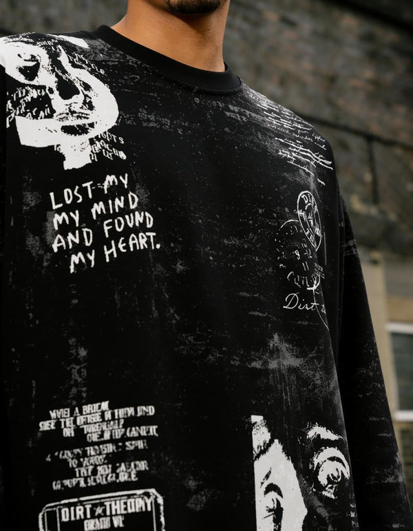 Lost Division Skull Graphic Full Sleeve T-EES