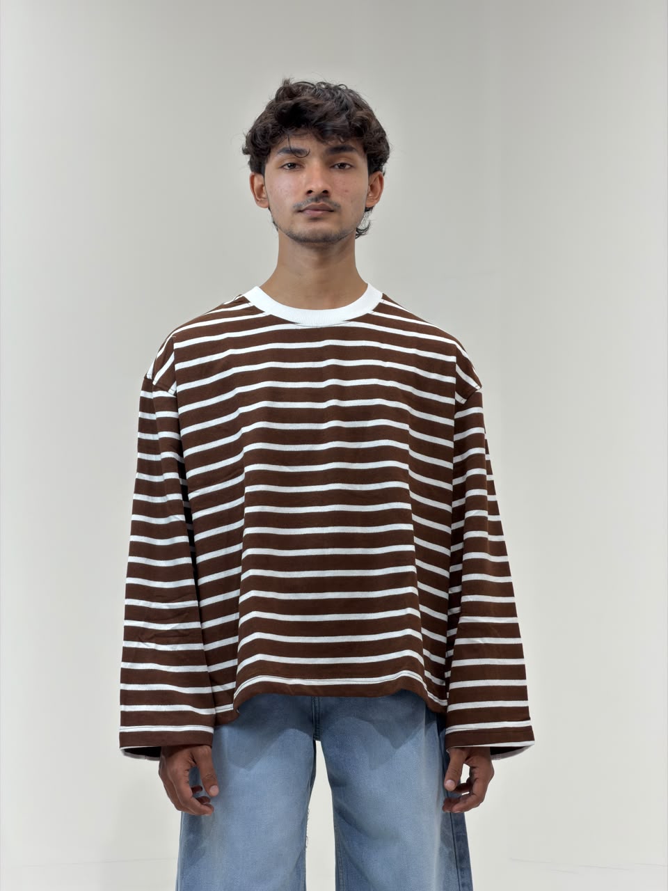 Cropp Striped Oversized Full Sleeve T-Shirt