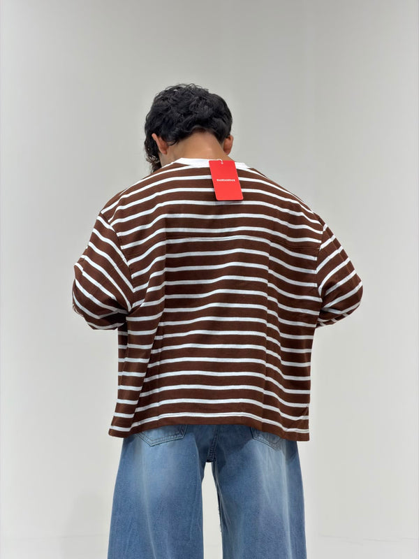 Cropp Striped Oversized Full Sleeve T-Shirt