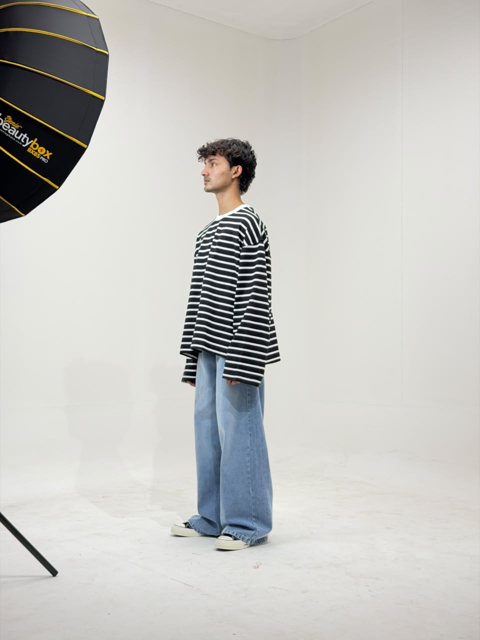 Cropp Striped Oversized Full Sleeve T-Shirt
