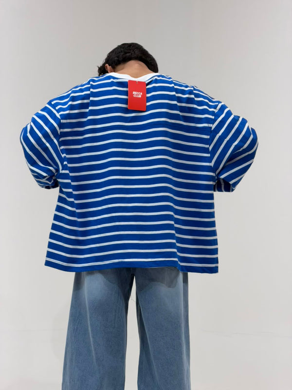 Cropp Striped Oversized Full Sleeve T-Shirt