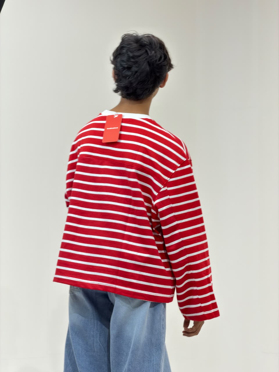 Cropp Striped Oversized Full Sleeve T-Shirt