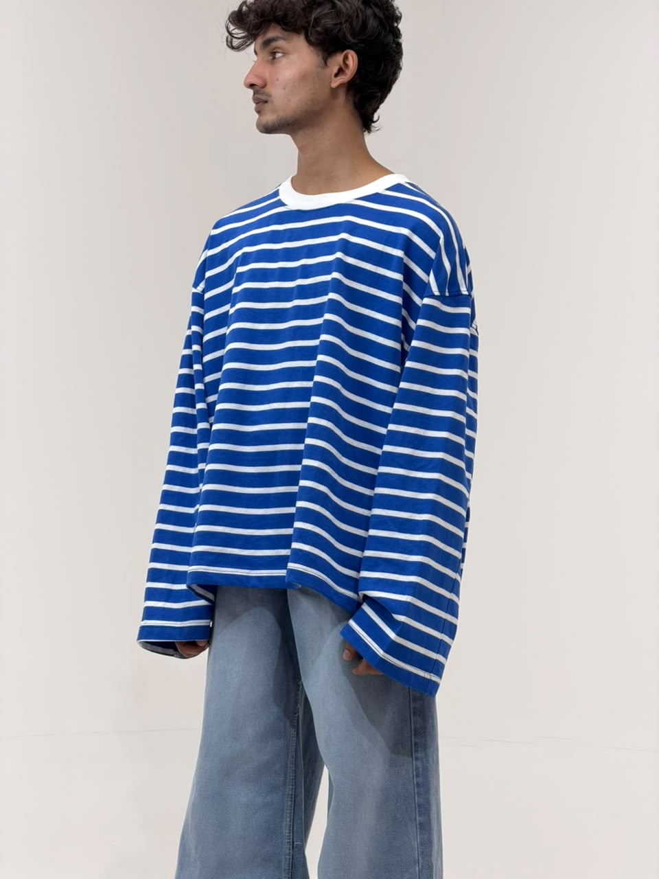 Cropp Striped Oversized Full Sleeve T-Shirt