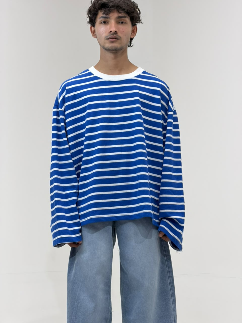 Cropp Striped Oversized Full Sleeve T-Shirt