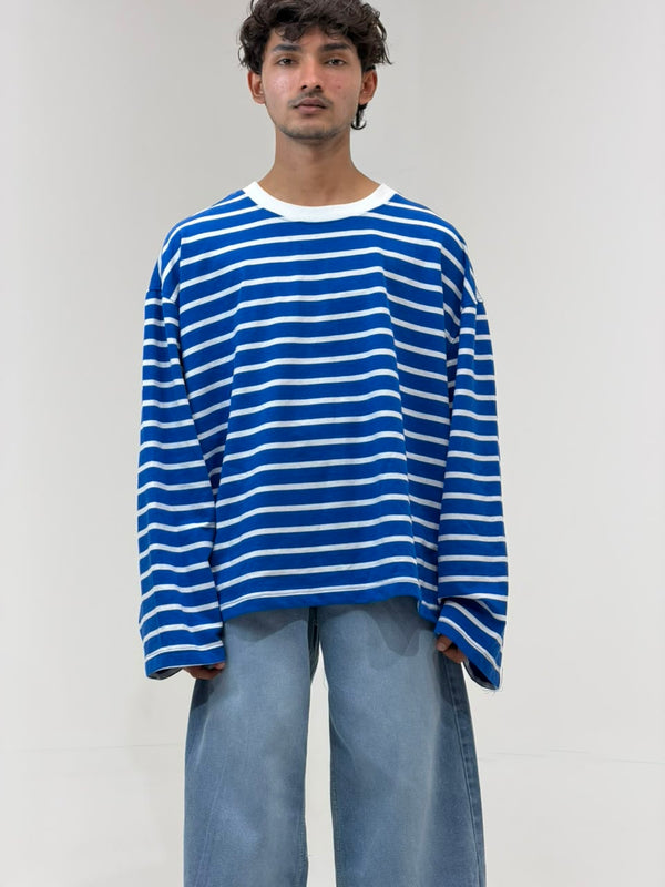 Cropp Striped Oversized Full Sleeve T-Shirt