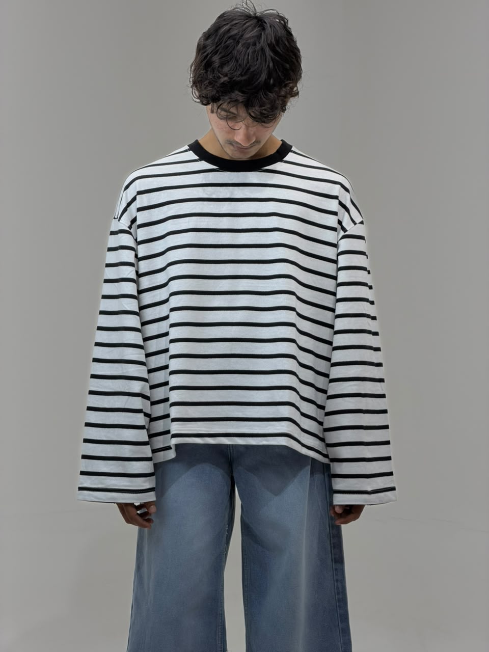 Cropp Striped Oversized Full Sleeve T-Shirt