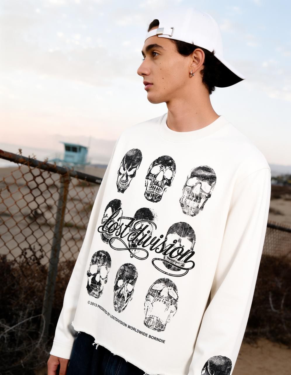 Lost Division Skull Graphic Full Sleeve T-EES