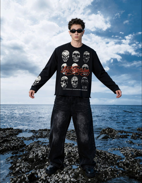 Lost Division Skull Graphic Full Sleeve T-EES