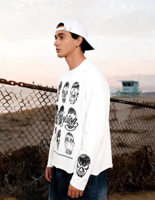 Lost Division Skull Graphic Full Sleeve T-EES
