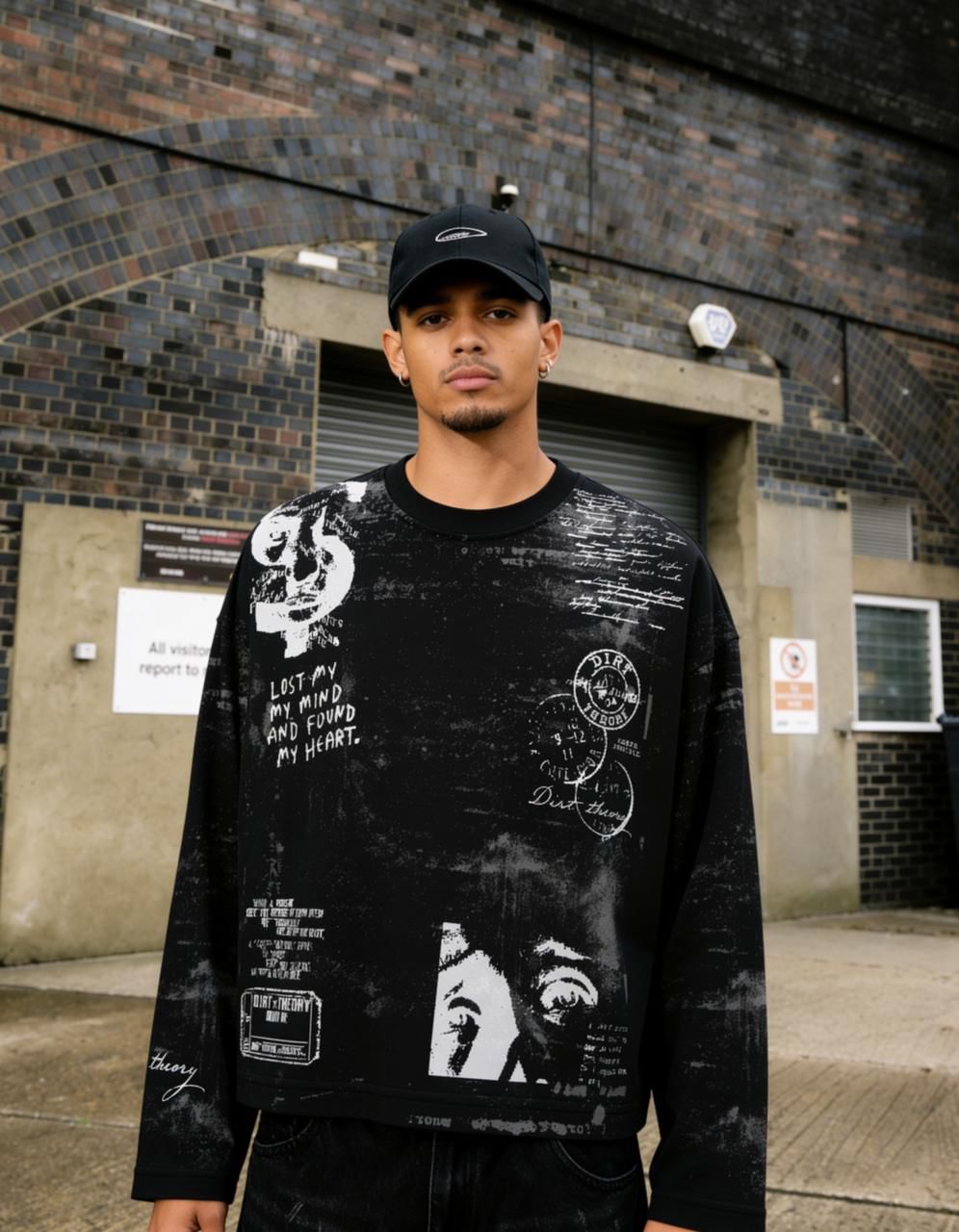 Lost Division Skull Graphic Full Sleeve T-EES