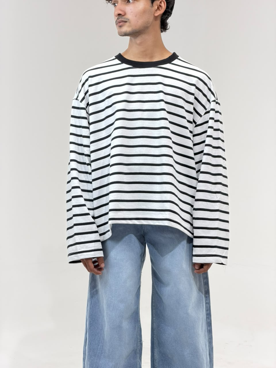 Cropp Striped Oversized Full Sleeve T-Shirt
