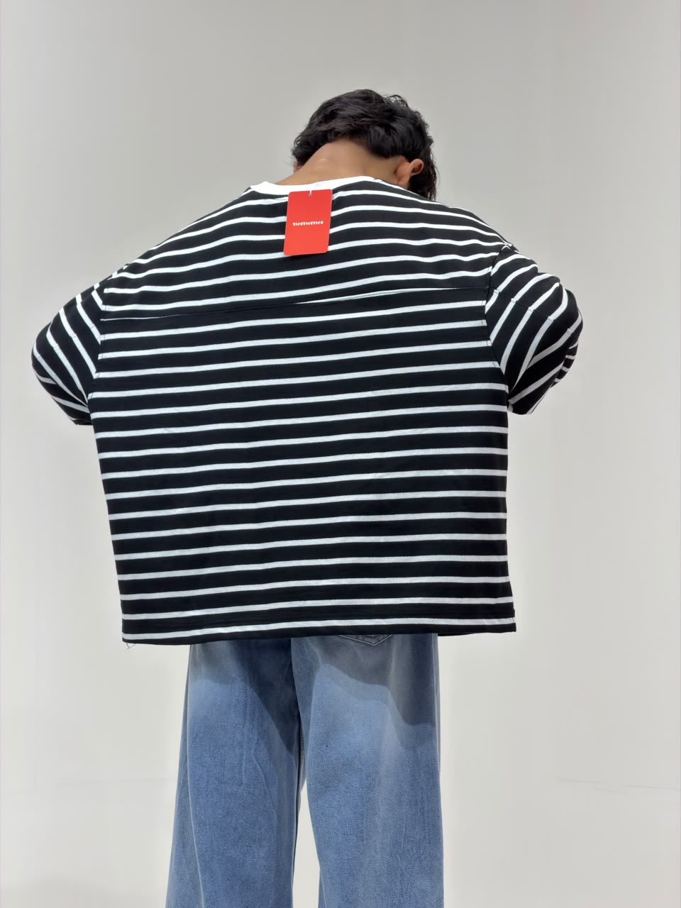 Cropp Striped Oversized Full Sleeve T-Shirt
