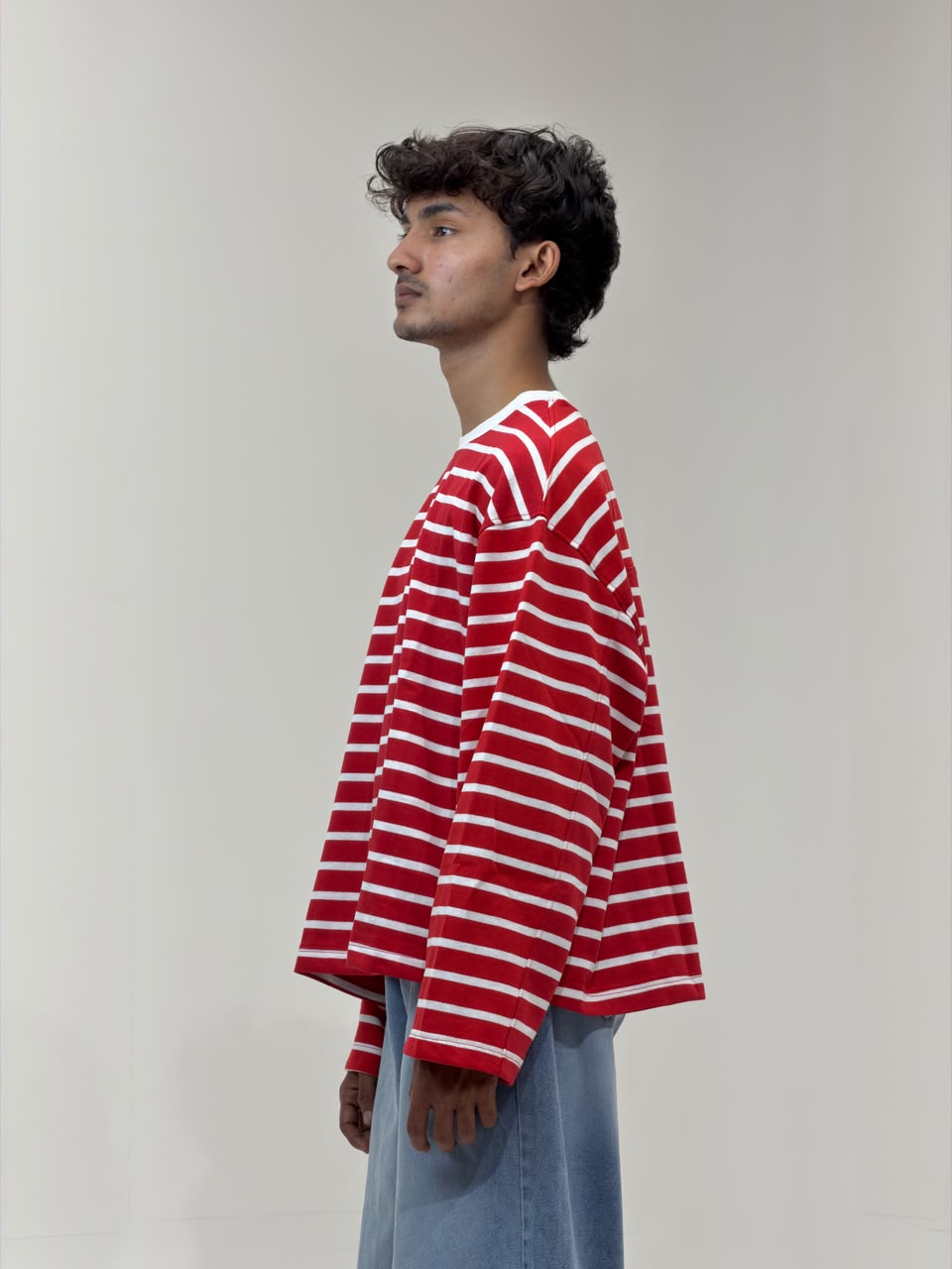 Cropp Striped Oversized Full Sleeve T-Shirt