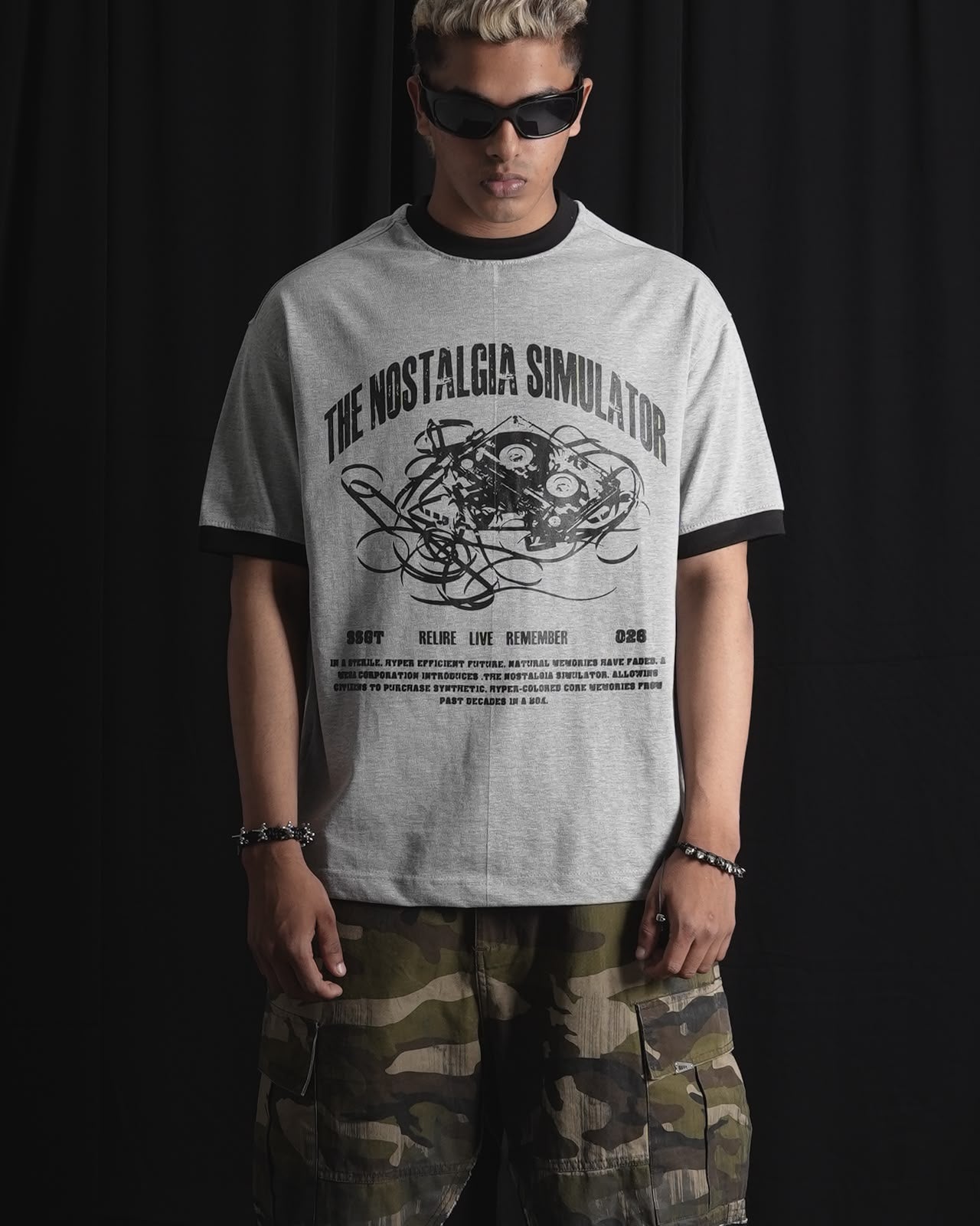 grey oversized ringer T-shirt Main image