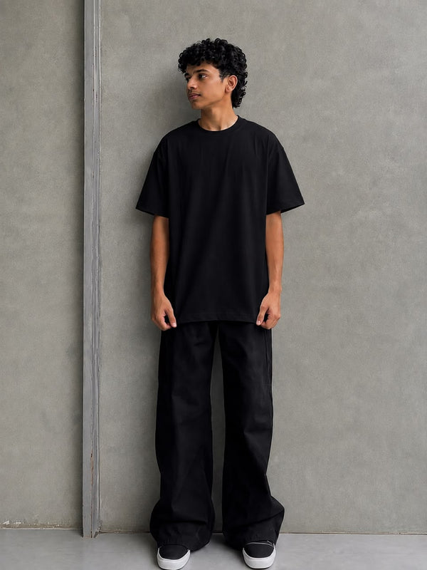 oversized plain black T-shirt