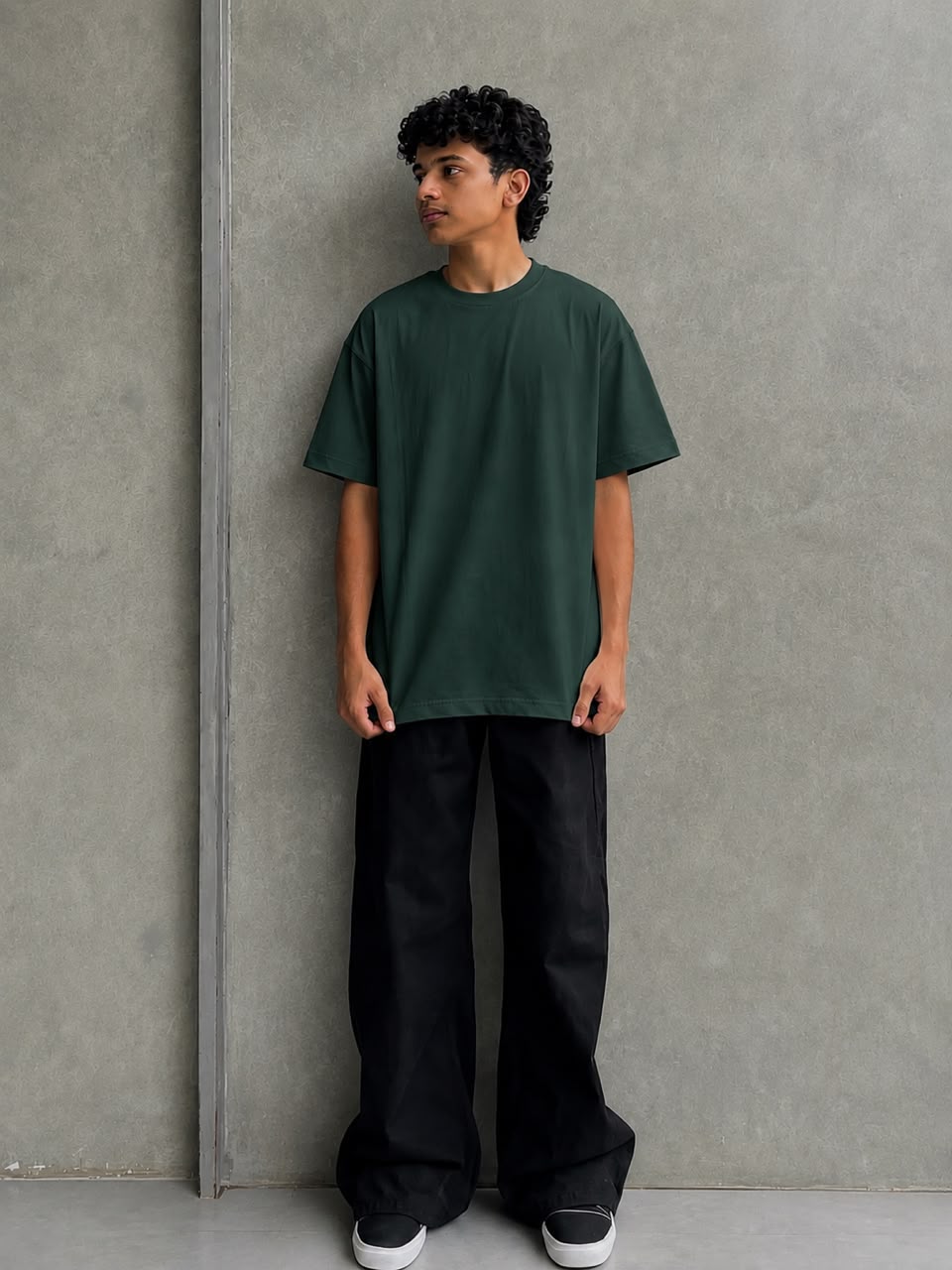 oversized plain green T-shirt