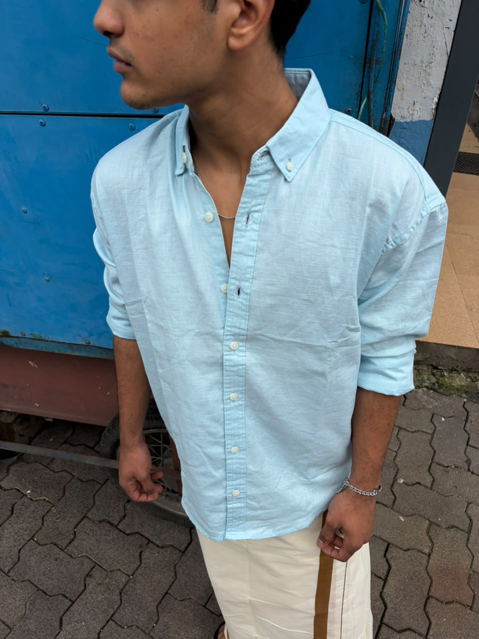 Men’s  linen blend casual shirt  Main image