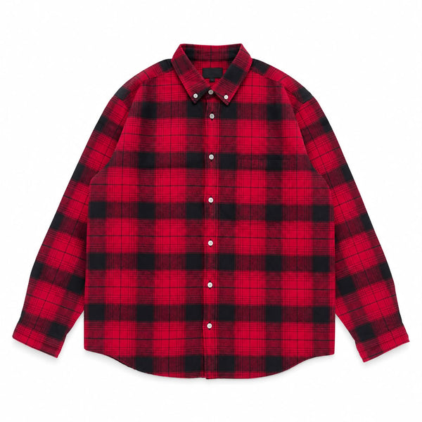  plaid flannel button-down shirt with full sleeves