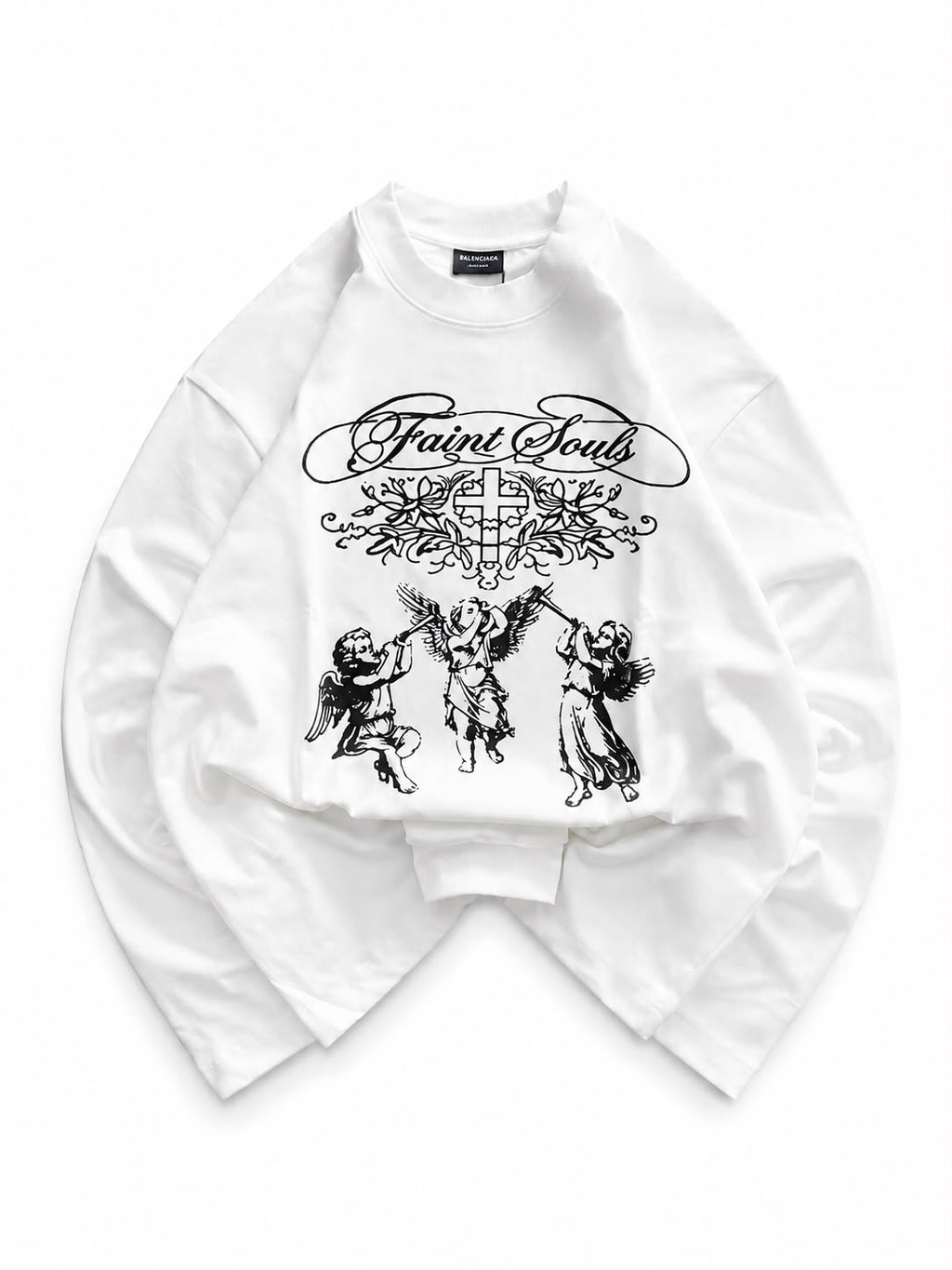 White oversized crewneck sweatshirt