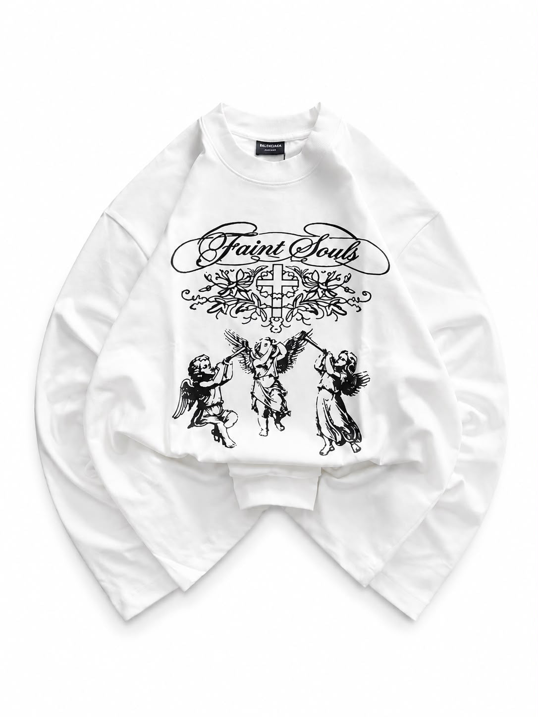 White oversized crewneck sweatshirt