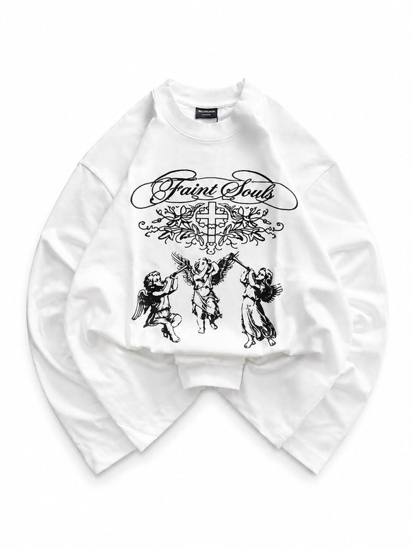 White oversized crewneck sweatshirt