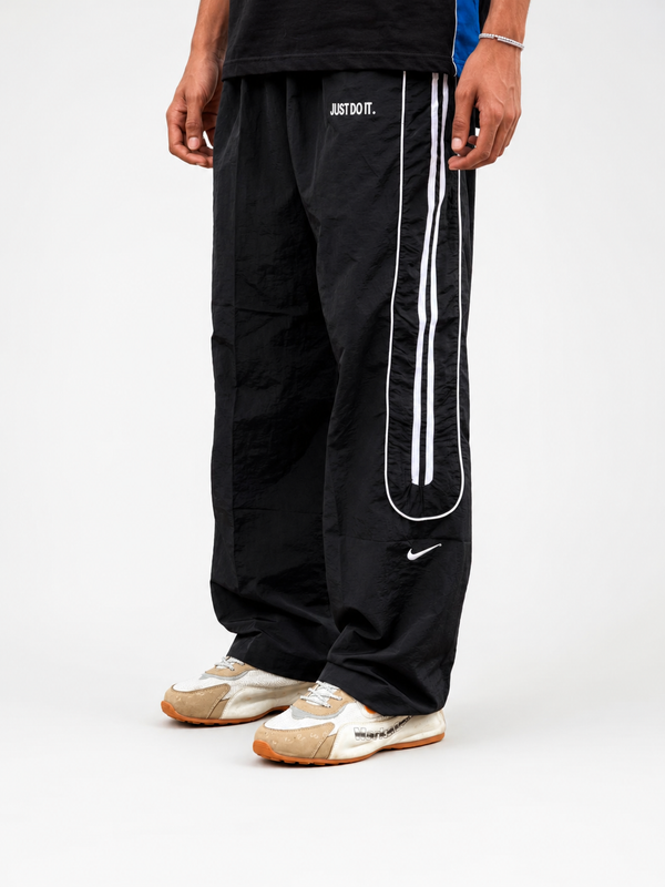 Men's wide-leg nylon track pants