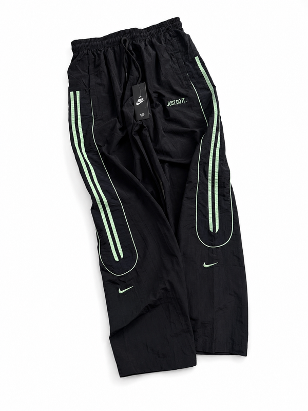 Men's wide-leg nylon track pants
