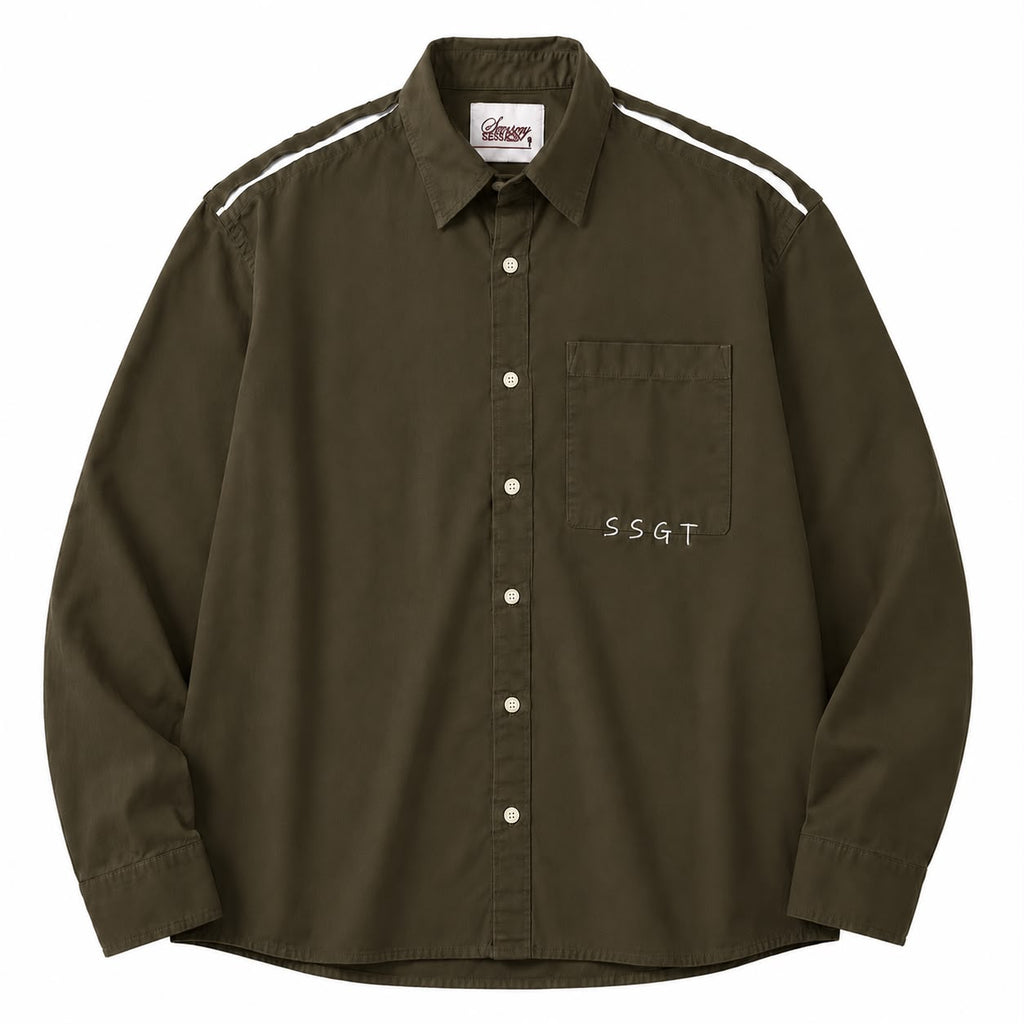 full-sleeve casual shirt with white shoulder stripes