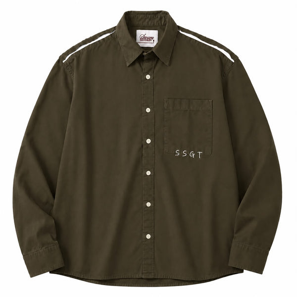 full-sleeve casual shirt with white shoulder stripes