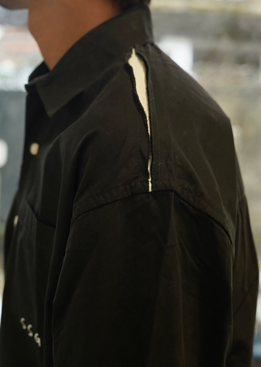 full-sleeve casual shirt with white shoulder stripes