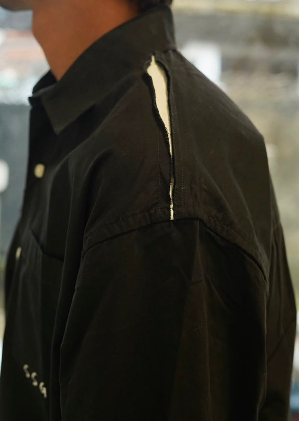 full-sleeve casual shirt with white shoulder stripes