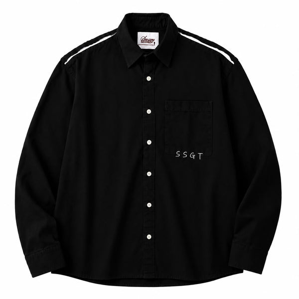 full-sleeve casual shirt with white shoulder stripes