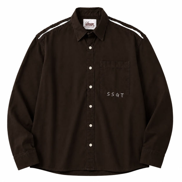 full-sleeve casual shirt with white shoulder stripes
