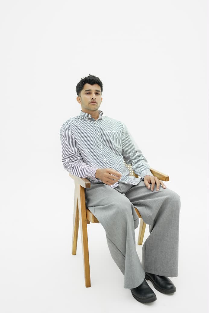 Men's micro check cotton casual shirt with full sleeves