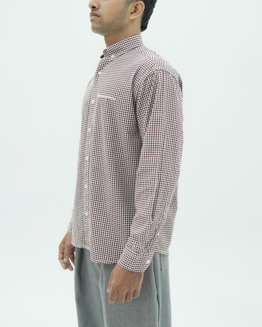 Men's micro check cotton casual shirt with full sleeves
