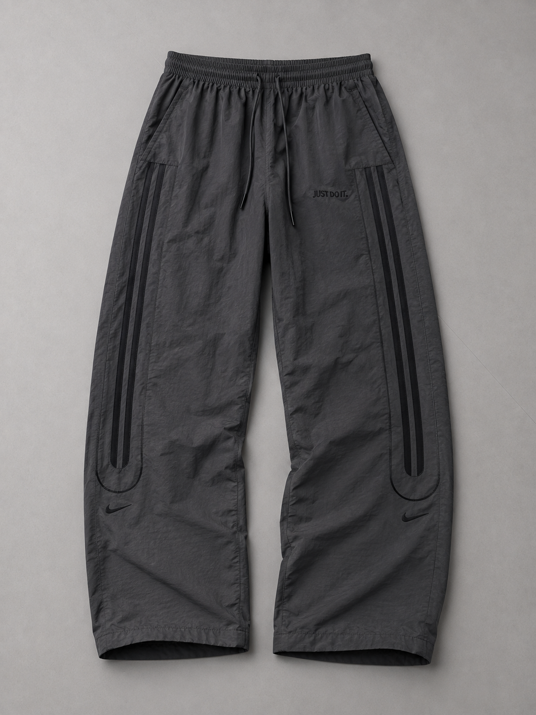 Men's wide-leg nylon track pants