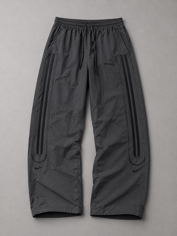 Men's wide-leg nylon track pants
