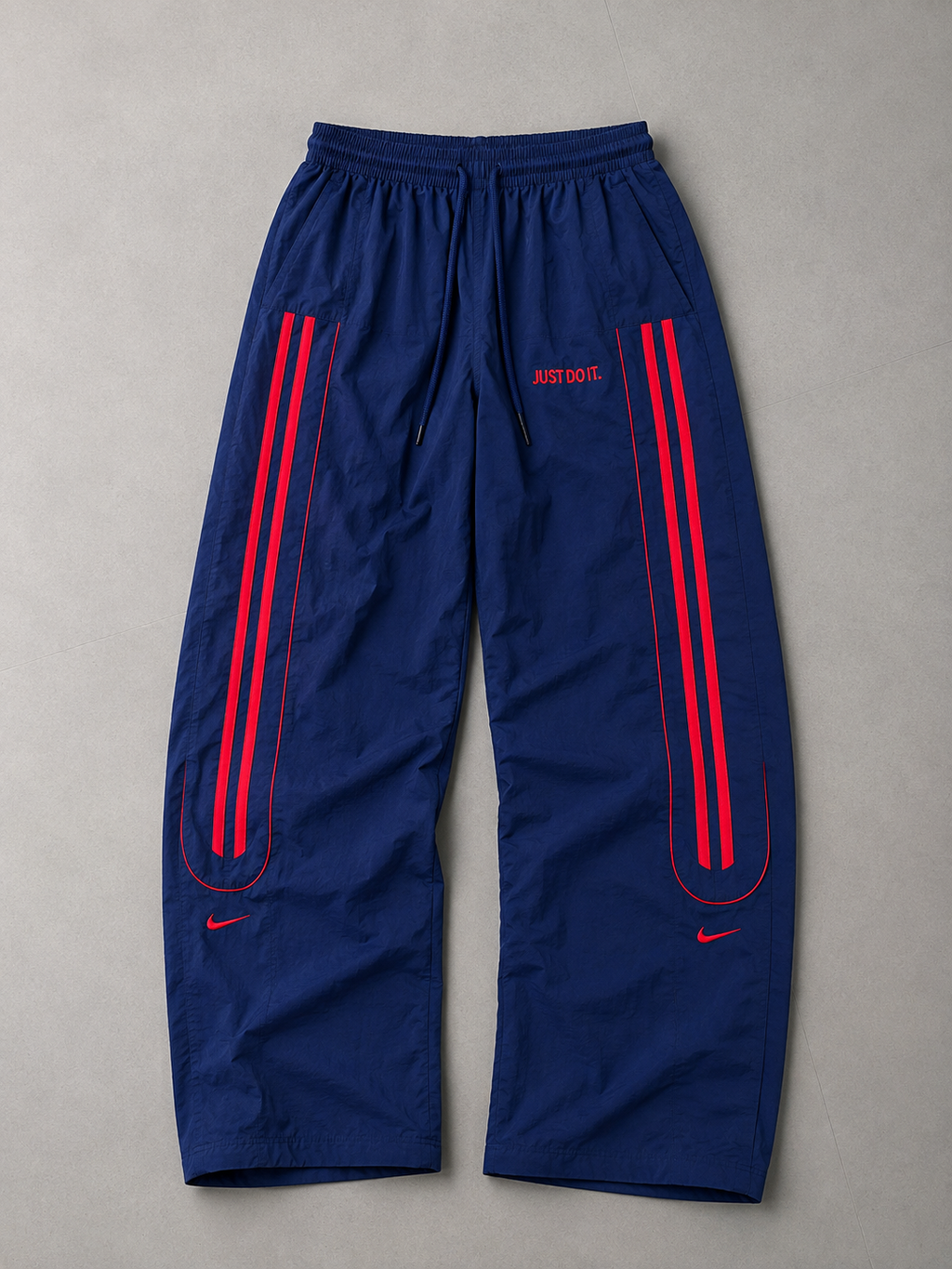 Men's wide-leg nylon track pants
