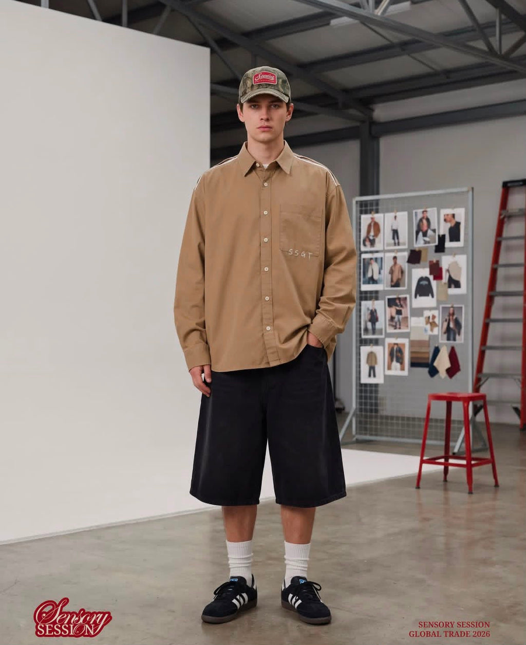 full-sleeve casual shirt with white shoulder stripes