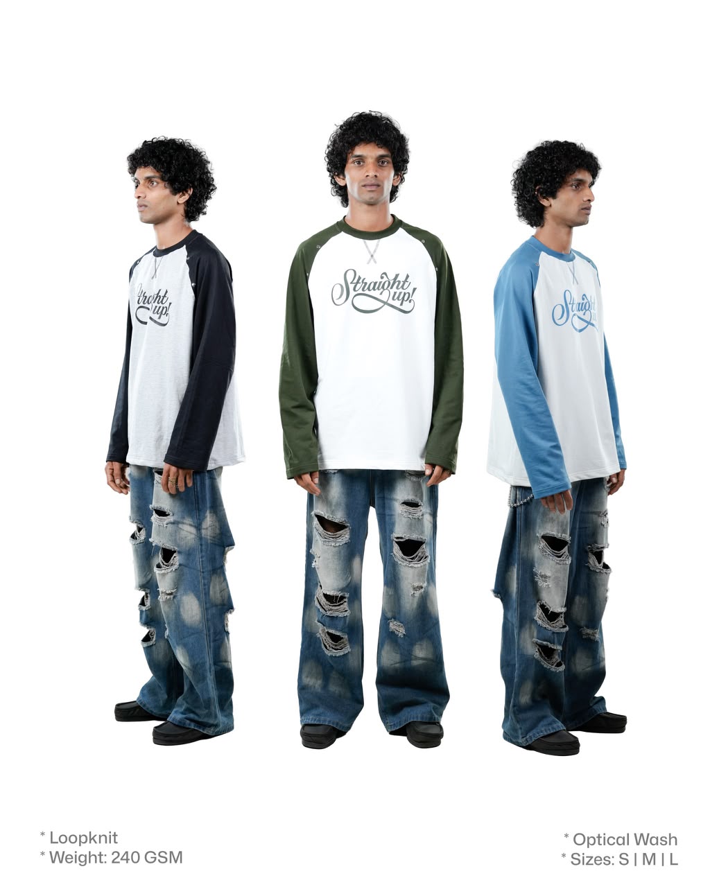 Blue and white graphic full-sleeve sweatshirt for men.