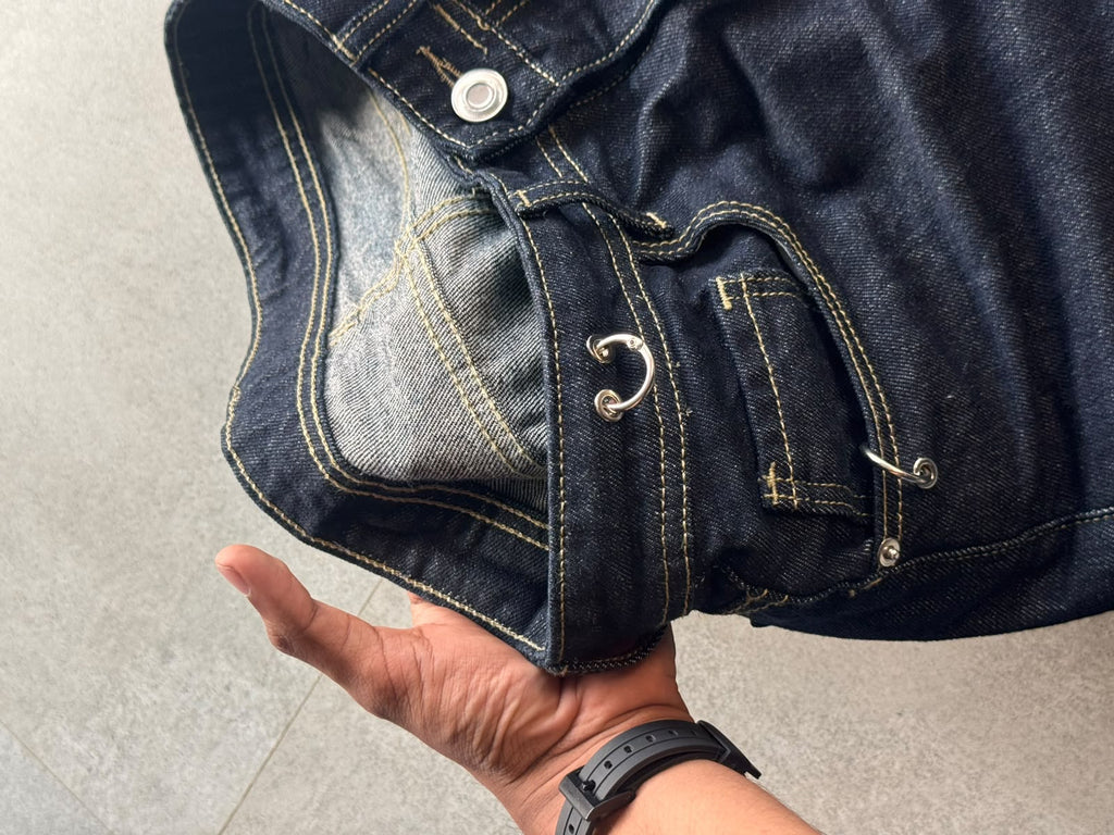 Raw Denim Wide Leg Jeans