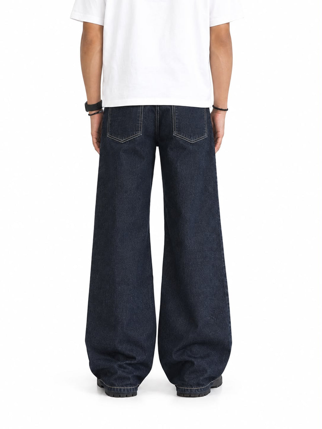 Raw Denim Wide Leg Jeans