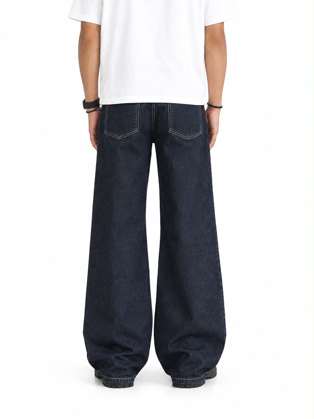 Raw Denim Wide Leg Jeans